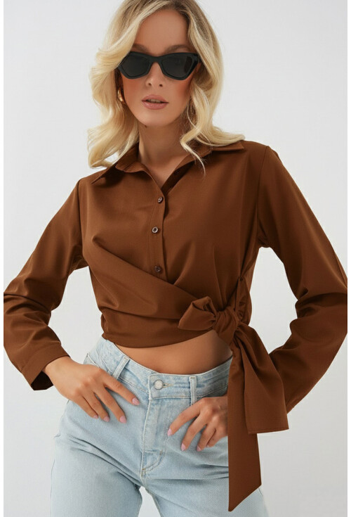 Kadın Bağlamalı Uzun Kol Gömlek 20325