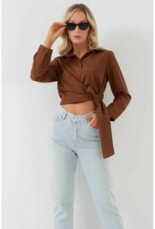 Kadın Bağlamalı Uzun Kol Gömlek 20325