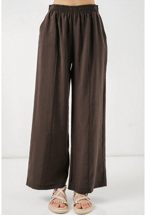 Kadın Beli Lastikli Bol Paça Pantolon 30087
