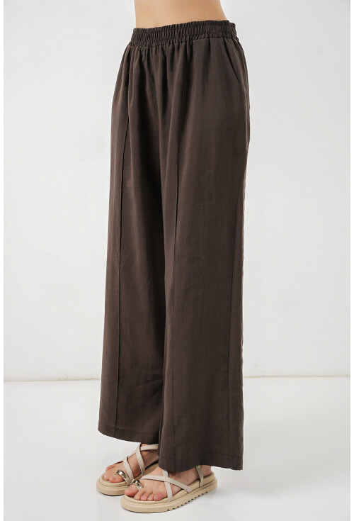 Kadın Beli Lastikli Bol Paça Pantolon 30087