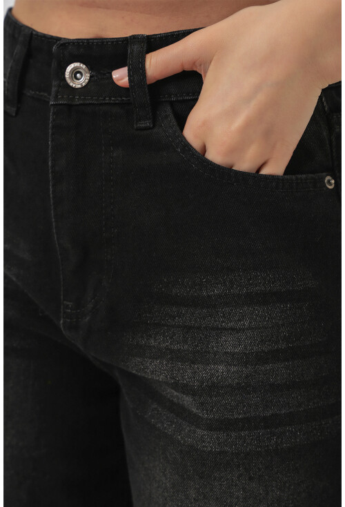 Kadın Bol Paça Yüksek Bel Palazzo Kot Pantolon 6656