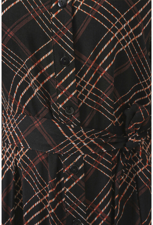 Kadın Boydan Düğmeli Uzun Tesettür Elbise 2588