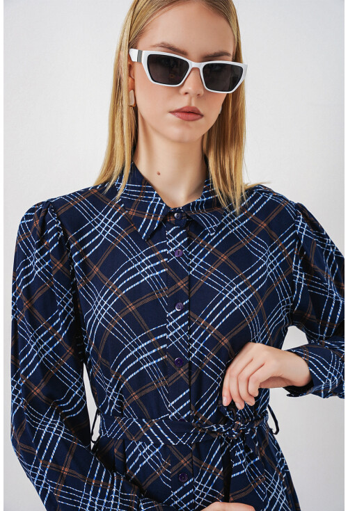 Kadın Boydan Düğmeli Uzun Tesettür Elbise 2588