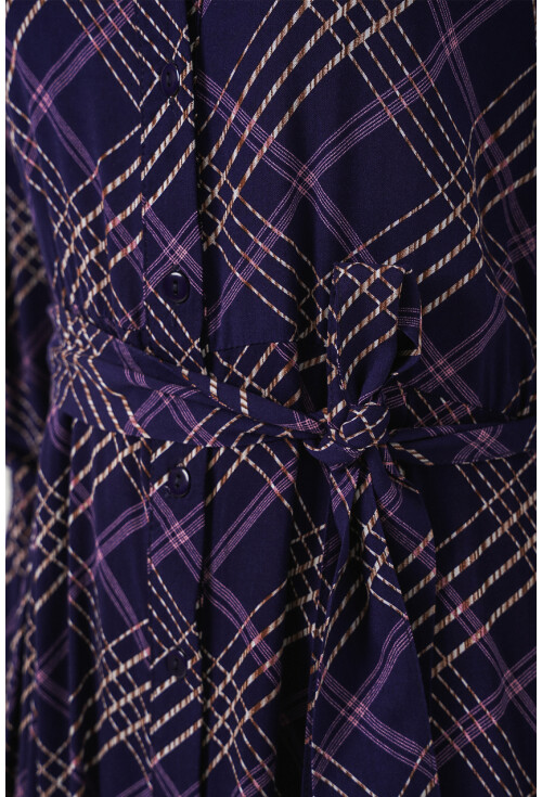 Kadın Boydan Düğmeli Uzun Tesettür Elbise 2588