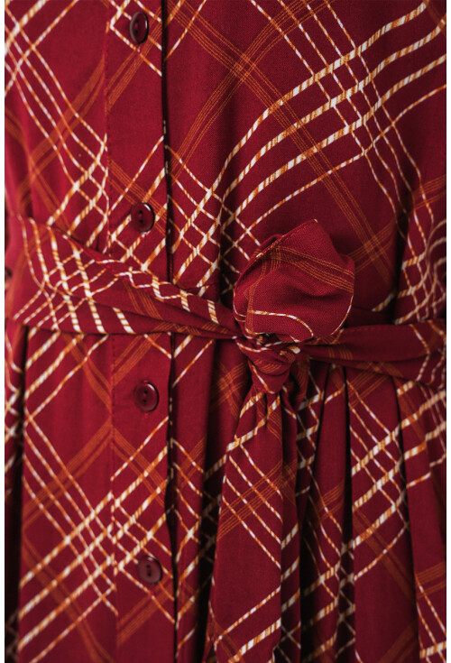 Kadın Boydan Düğmeli Uzun Tesettür Elbise 2588