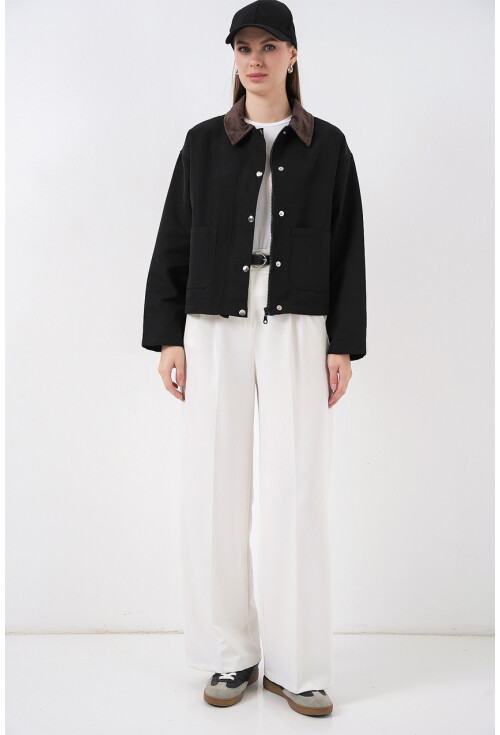 Kadın Cep Detaylı Kısa Ceket 5975