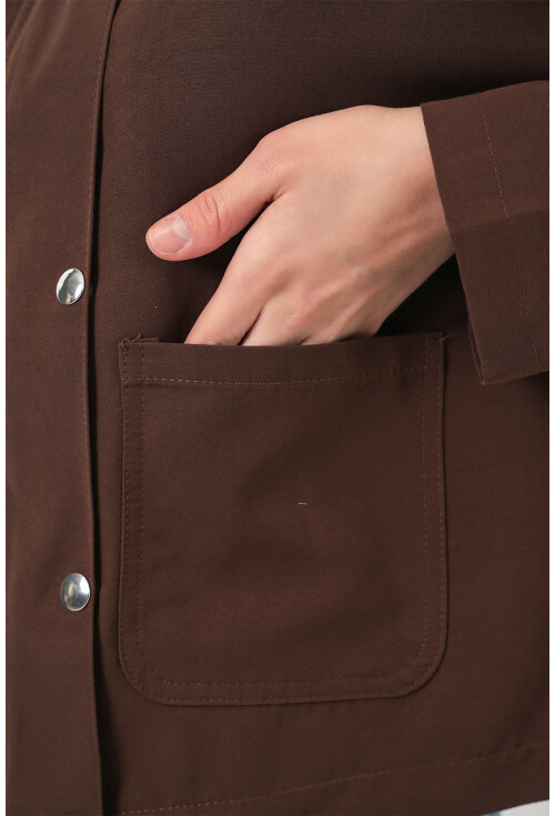 Kadın Cep Detaylı Kısa Ceket 5975