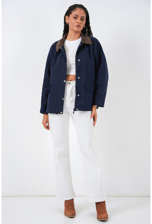 Kadın Cep Detaylı Oversize Ceket 5973