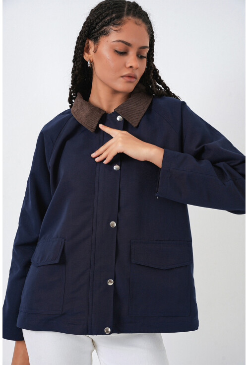 Kadın Cep Detaylı Oversize Ceket 5973