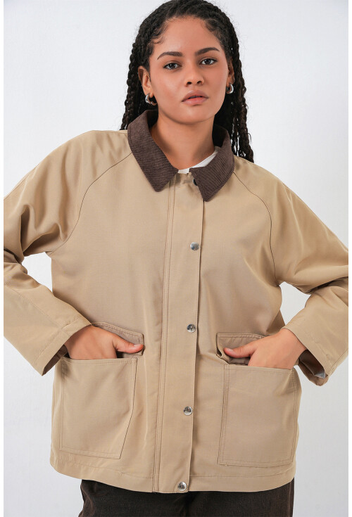 Kadın Cep Detaylı Oversize Ceket 5973