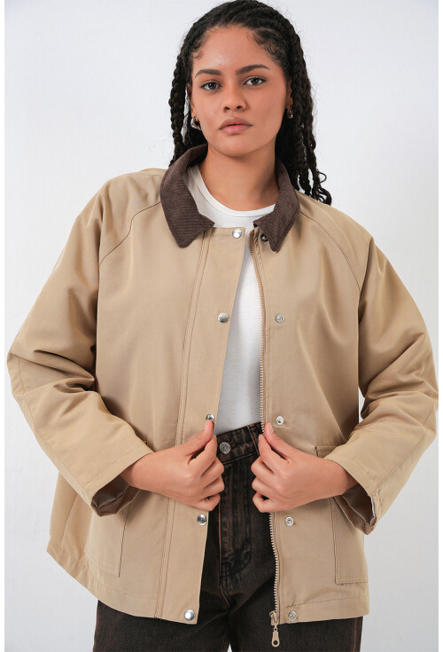 Kadın Cep Detaylı Oversize Ceket 5973