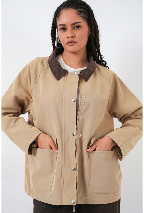 Kadın Cep Detaylı Oversize Ceket 5973