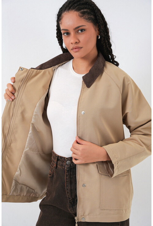 Kadın Cep Detaylı Oversize Ceket 5973