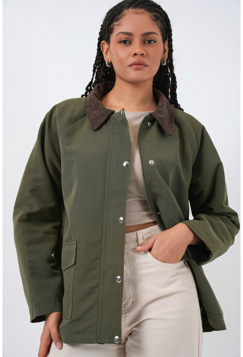 Kadın Cep Detaylı Oversize Ceket 5973