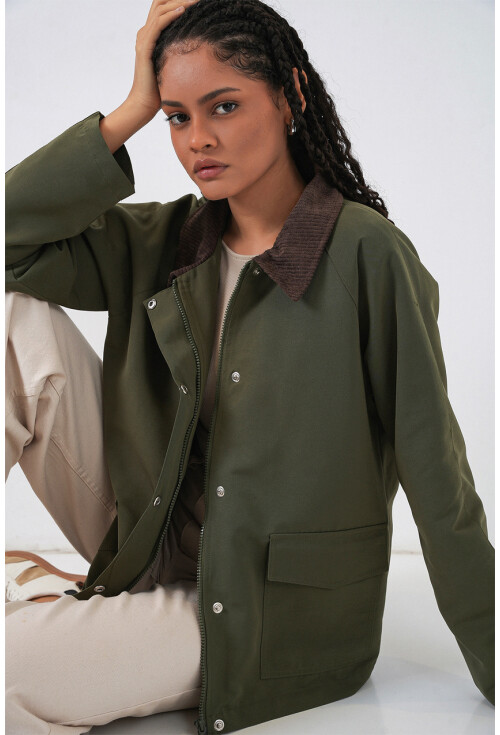 Kadın Cep Detaylı Oversize Ceket 5973