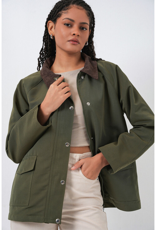Kadın Cep Detaylı Oversize Ceket 5973