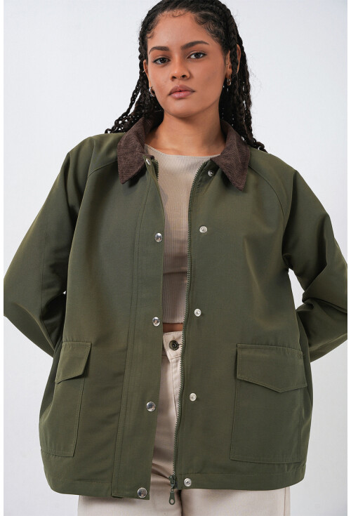 Kadın Cep Detaylı Oversize Ceket 5973