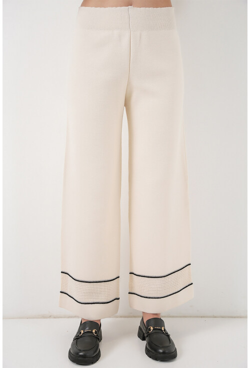 Kadın Çizgili Oversize Triko İkili Takım 15957