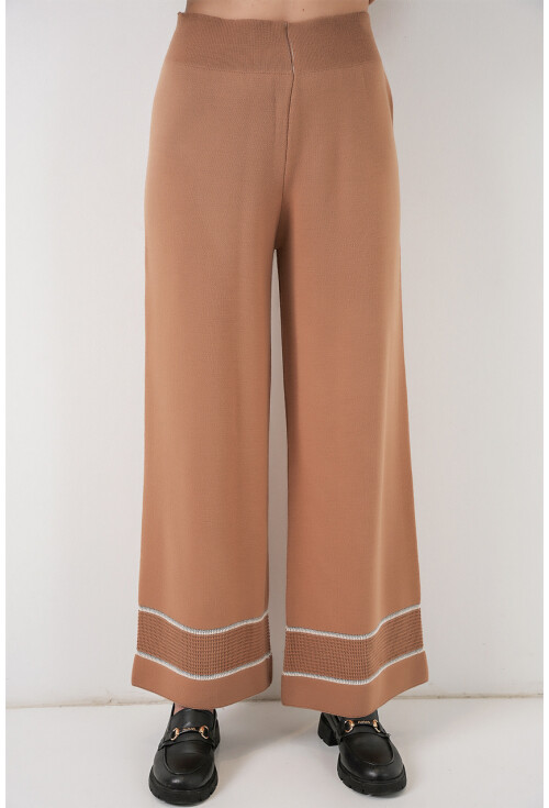 Kadın Çizgili Oversize Triko İkili Takım 15957