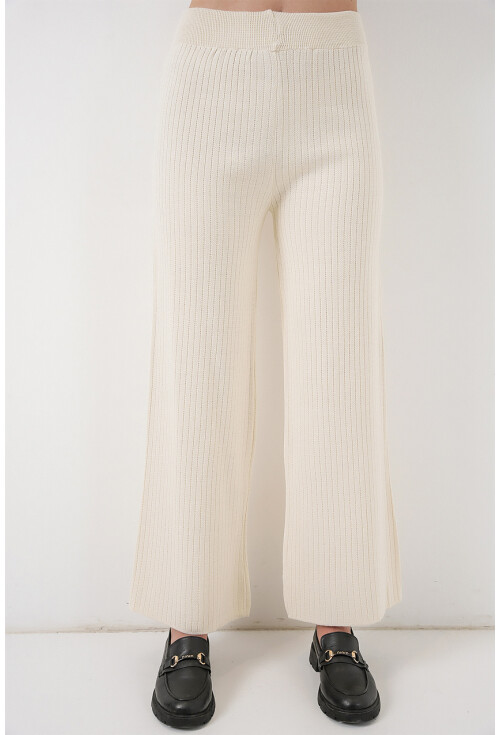 Kadın Çizgili Oversize Triko İkili Takım 15959