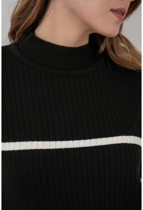 Kadın Çizgili Oversize Triko İkili Takım 15959