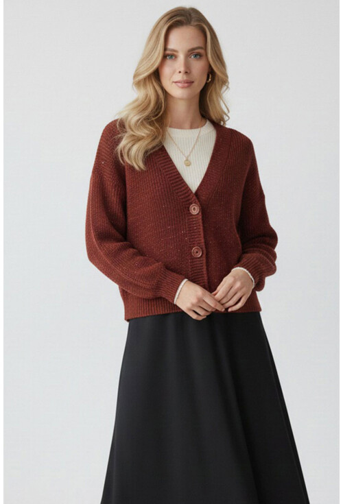 Kadın Crop Triko Hırka 15955