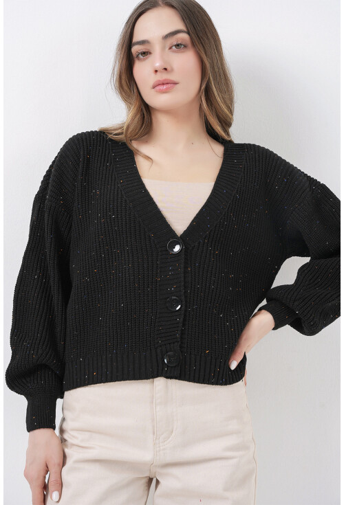 Kadın Crop Triko Hırka 15955