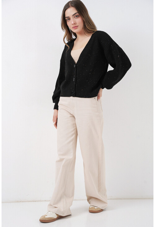 Kadın Crop Triko Hırka 15955