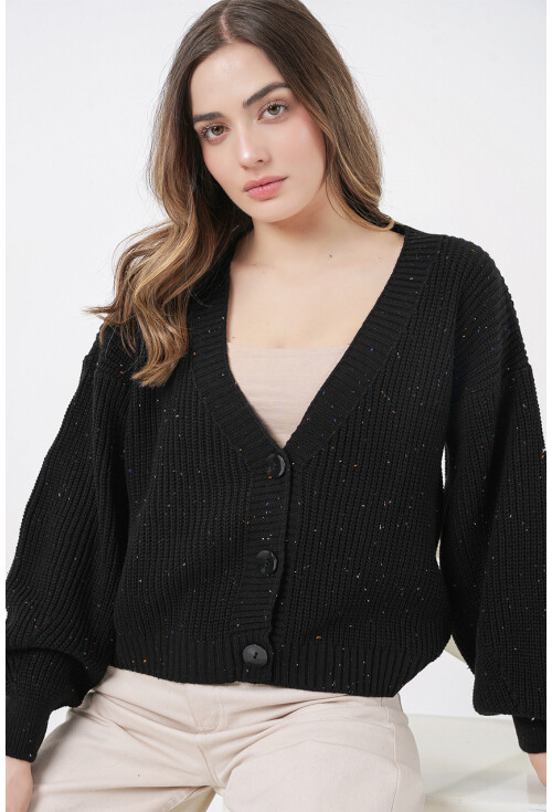 Kadın Crop Triko Hırka 15955