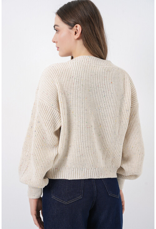 Kadın Crop Triko Hırka 15955