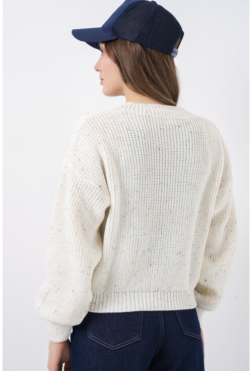 Kadın Crop Triko Hırka 15955