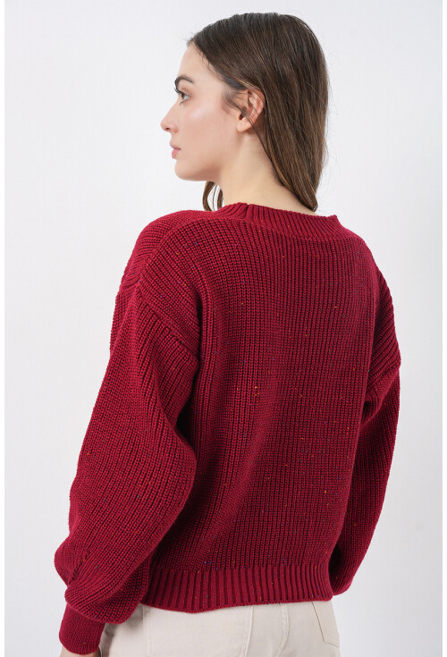 Kadın Crop Triko Hırka 15955