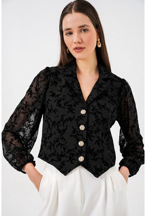 Kadın Desenli Kısa Ceket 0751