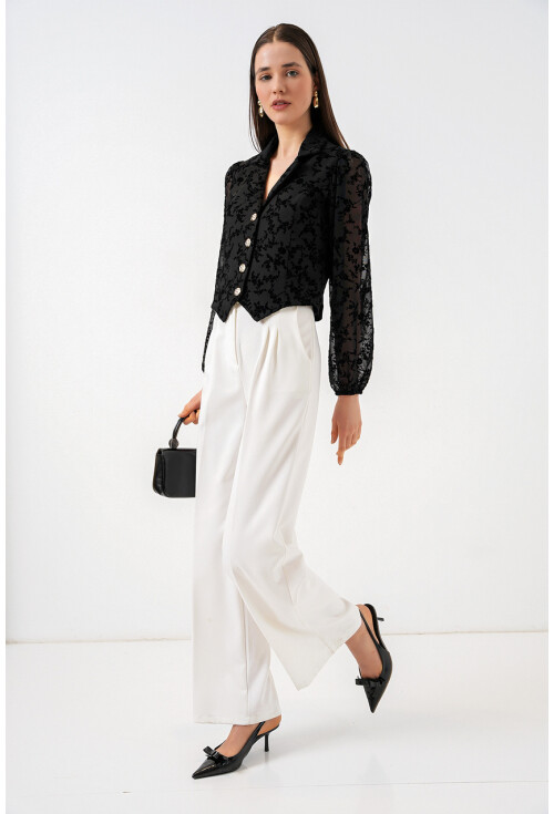 Kadın Desenli Kısa Ceket 0751