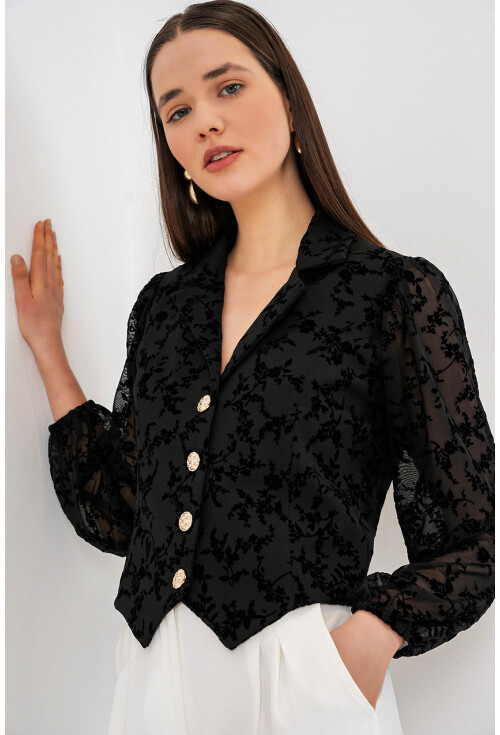 Kadın Desenli Kısa Ceket 0751