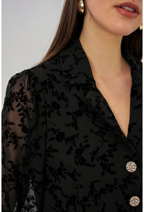 Kadın Desenli Kısa Ceket 0751