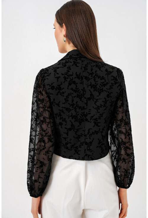 Kadın Desenli Kısa Ceket 0751