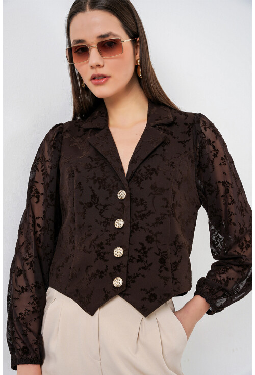 Kadın Desenli Kısa Ceket 0751