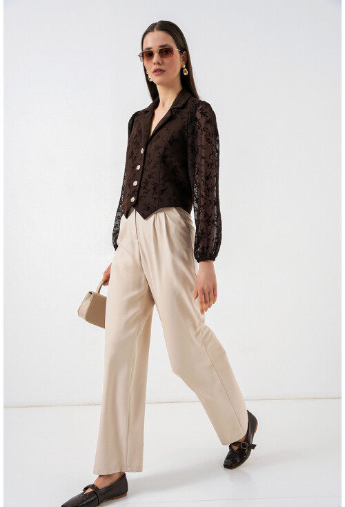 Kadın Desenli Kısa Ceket 0751