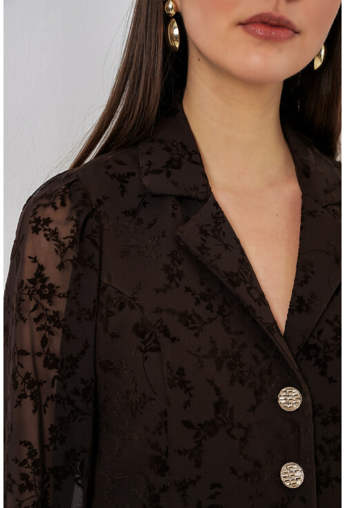 Kadın Desenli Kısa Ceket 0751