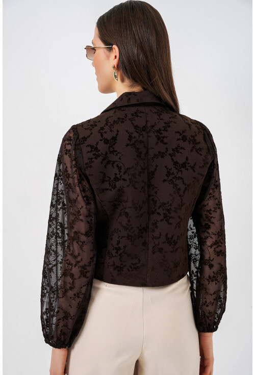Kadın Desenli Kısa Ceket 0751