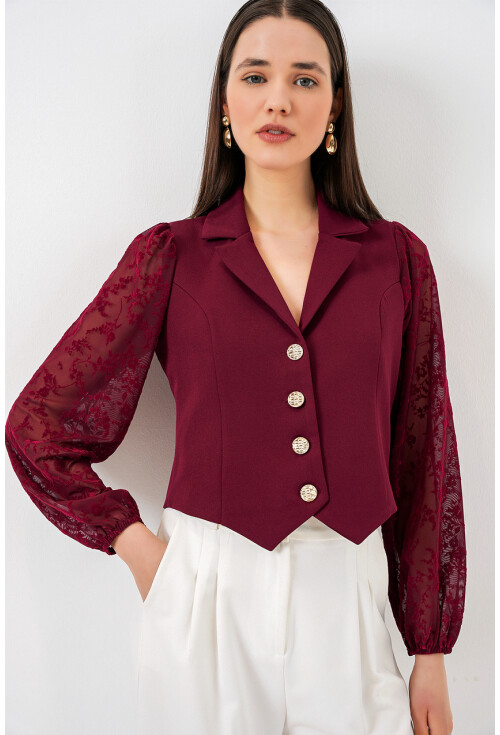 Kadın Desenli Kısa Ceket 0751