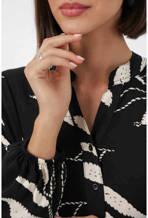 Kadın Desenli Uzun Tesettür Elbise 2585