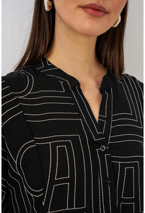 Kadın Desenli Uzun Tesettür Elbise 2585