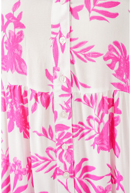 Kadın Desenli Uzun Tesettür Elbise 2585