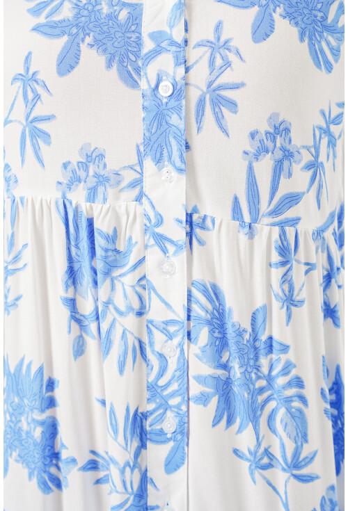 Kadın Desenli Uzun Tesettür Elbise 2585