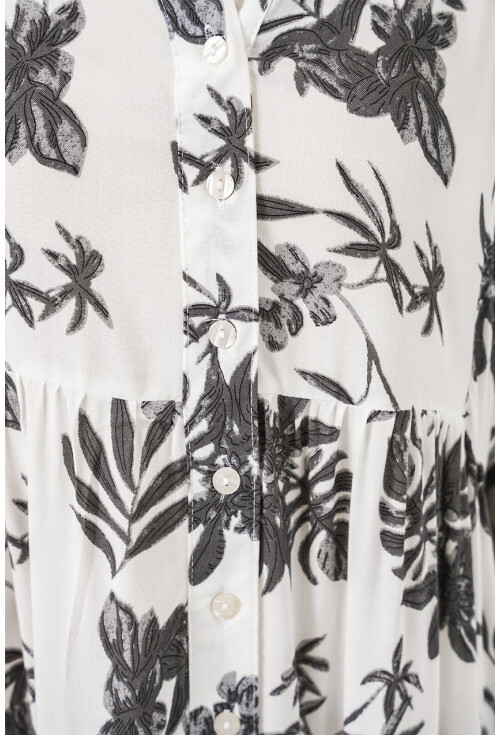 Kadın Desenli Uzun Tesettür Elbise 2585