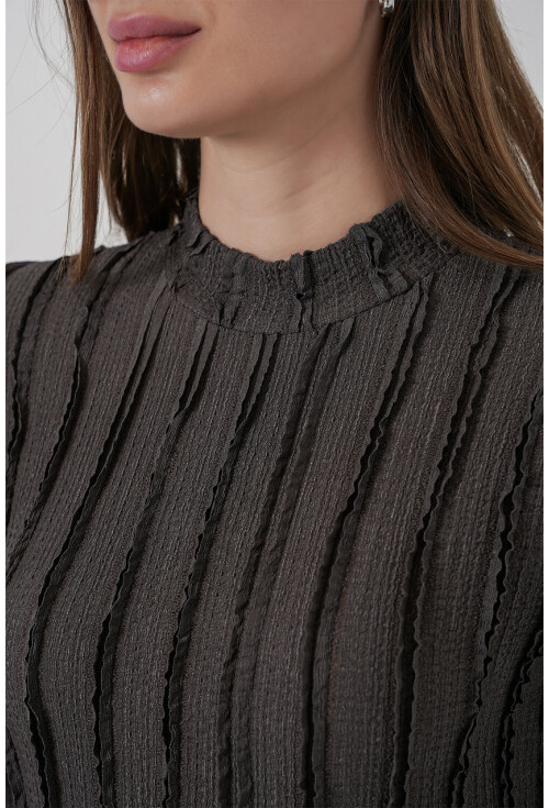 Kadın Dokulu Esnek Örme Bluz 975