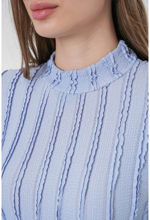 Kadın Dokulu Esnek Örme Bluz 975