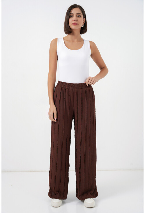 Kadın Dokulu Esnek Örme Pantolon 30077